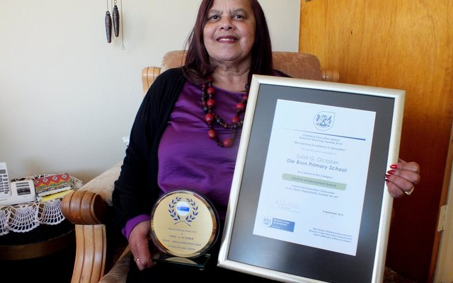 Sybill October, afgetrede skoolhoof van Laerskool Die Bron in Stanford